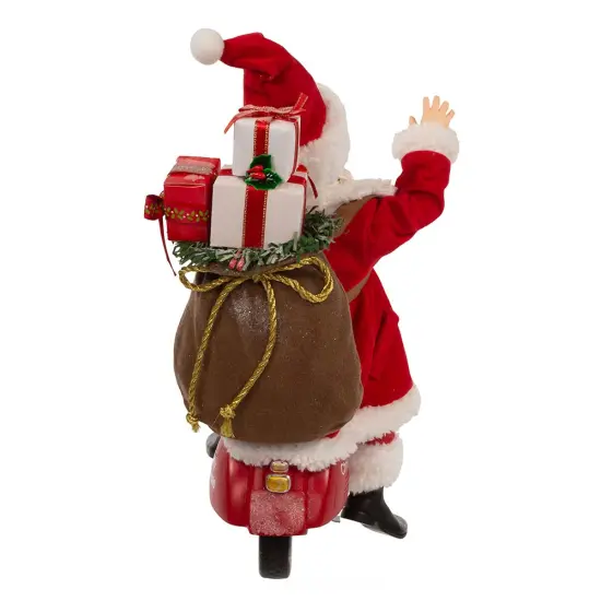 Kurt Adler 10-Inch Fabrich&eacute; Santa on Scooter {3}