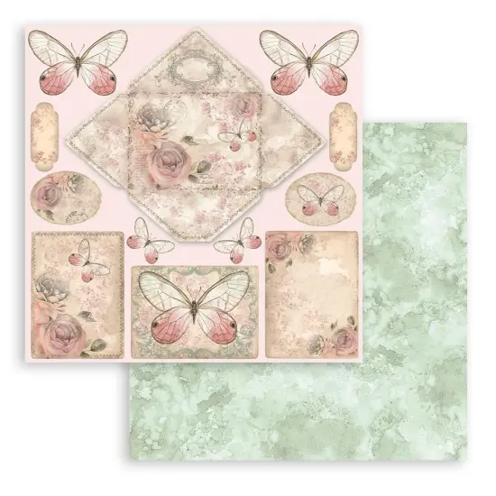 Stamperia Double-Sided paper Pad 8"X8" 10/Pkg-Shabby Rose {6}