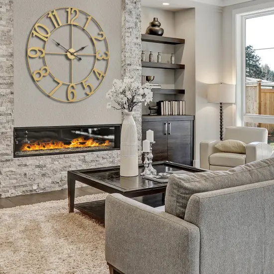 Sorbus Large Wall Clock - 32 inch (81 CM) Battery Operated Analog Wall Clock Decorative for Living Room and Kitchen Gold {6}