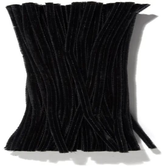 CousinDIY Chenille Stems 6mmx12" 100/Pkg-Black {3}