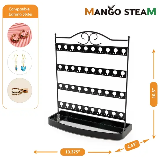 Mango Steam Tabletop Mirror Base Stud Earring Jewelry Organizer {3}