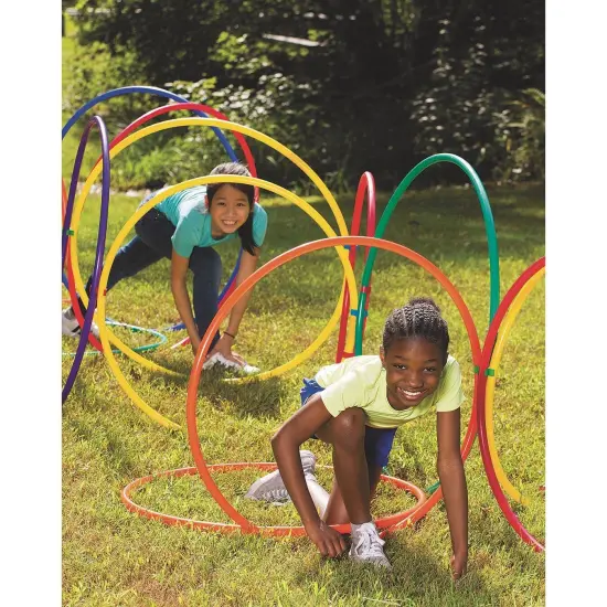 S&S Worldwide Ultimate No-Knott Hoops and Hoop Connector Clips Easy Pack. Includes 18 Durable Hoops, 6 each in 24", 30" and 36" - Plus 19 Hoop Connector Clips! Use Clips to Create Vertical Structures. {6}