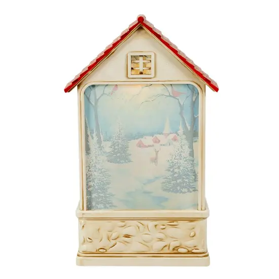 Kurt Adler 9.2-Inch Battery-Operated Lighted Snowman House Water Lantern {3}