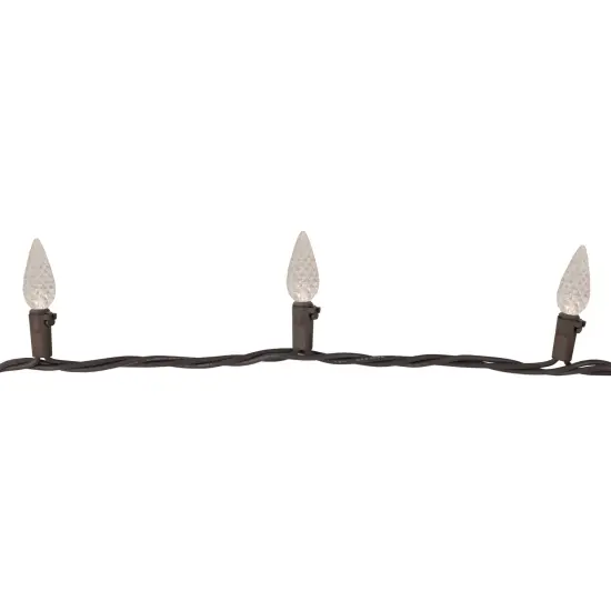 Northlight LED Faceted C6 Christmas Lights - Warm White - 23' Brown Wire - 70ct {4}