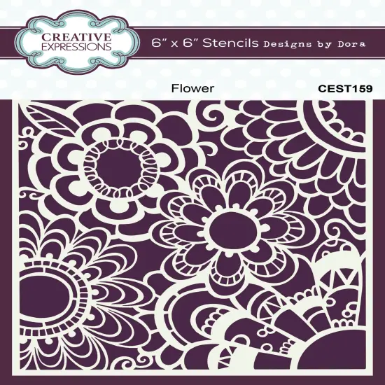 Creative Expressions Designs By Dora Stencil 6"X6"-Flower {1}