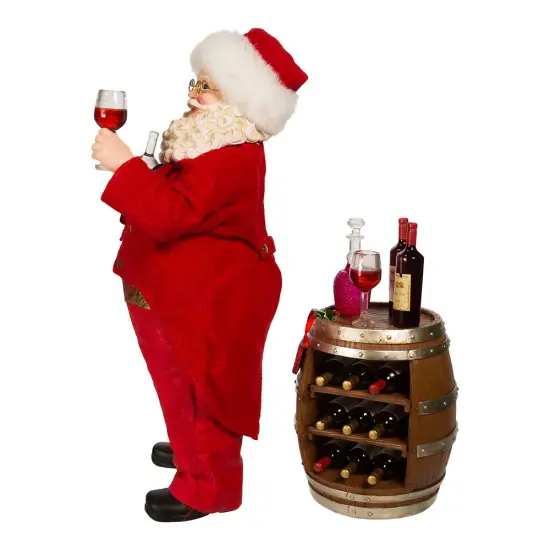 Kurt Adler 10.5-Inch Fabrich&eacute; Wine Tasting Santa, 2 Piece Set {4}