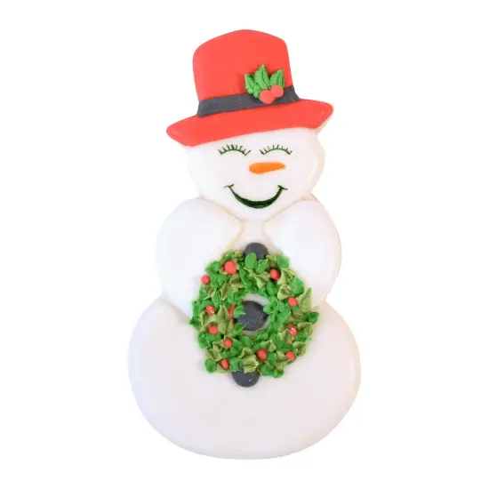 Snowman W/ Top Hat Cookie Cutter (White, 4") {3}