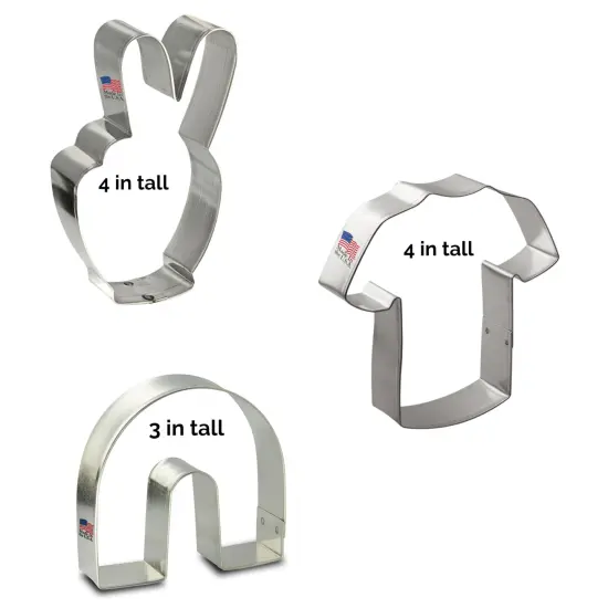 Groovy Cookie Cutter 3 Pc Set. USA Tin Plate Steel - By CookieCutter.Com {3}