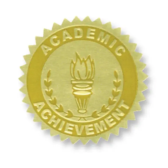 Gold Foil Embossed Seals, Academic Achievement, 54 Per Pack {1}