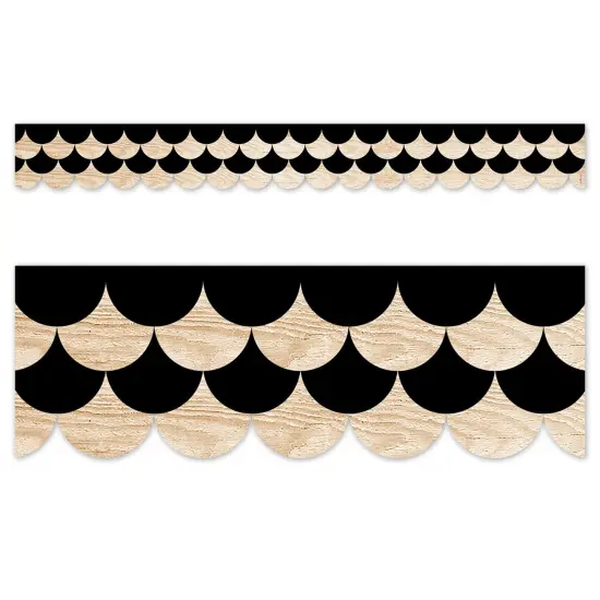 Black & Wood Scallops Cd Ez Border {1}