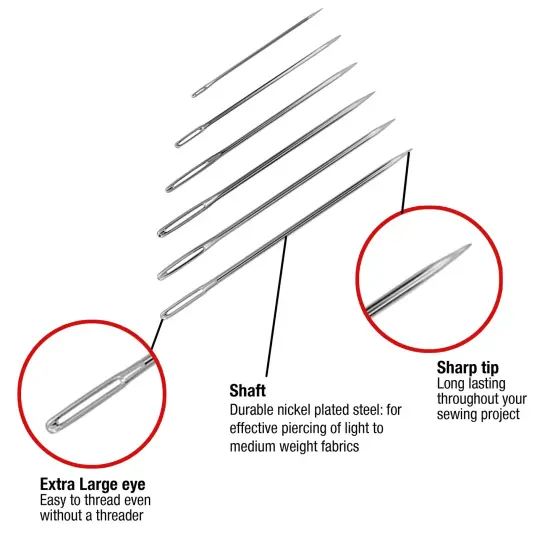 SINGER Large Eye Hand Needles-50/Pkg {6}