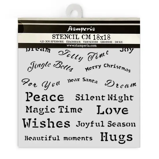 Stamperia Stencil 7"X7"-Classic Christmas Quotes {1}