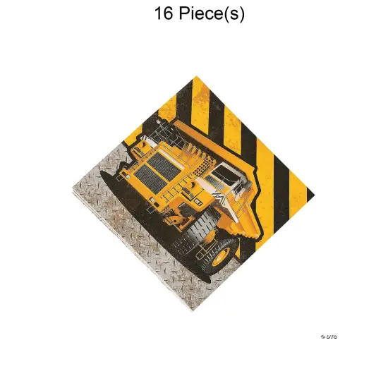 Construction Zone Dumptruck Luncheon Napkins 16 Pc {1}