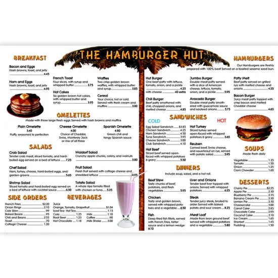 Menu Math: The Hamburger Hut Book, 6 Extra Menus {1}