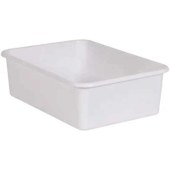 White Large Plastic Storage Bin {1}