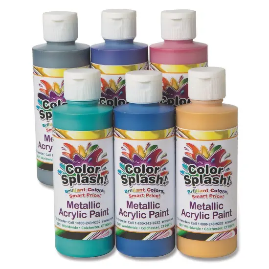 Color Splash!&reg; Metallic Acrylic Paint Assortment, 8-oz. (Set of 6) {1}