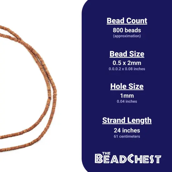 The Bead Chest Copper Patterned Gear Beads (2mm) {4}