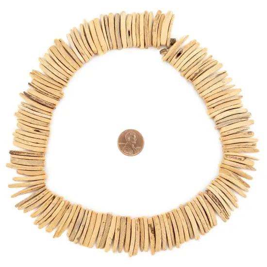 The Bead Chest Cream Natural Coconut Stick Beads (4x26mm) {2}