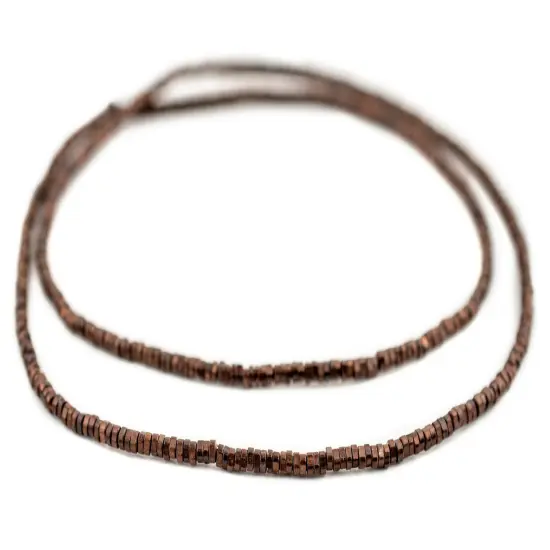 The Bead Chest Faceted Antiqued Copper Triangle Heishi Beads (2.5mm) {3}