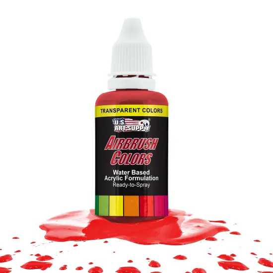 Bright Red, Transparent Acrylic Airbrush Paint, 1 oz. {1}