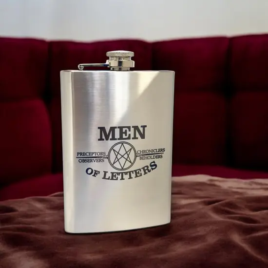 8oz Men of Letters Stainless Steel Flask {6}