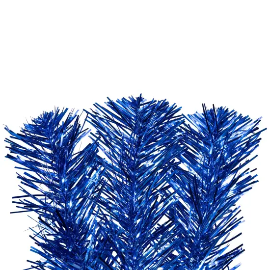 Northlight Pre-Lit Artificial Tinsel Christmas Tree - 3' - Blue - Clear Lights {6}