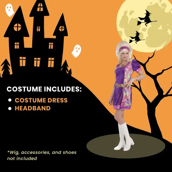 Funky Time 60's Dress w/ Headband Costume Adult {6}