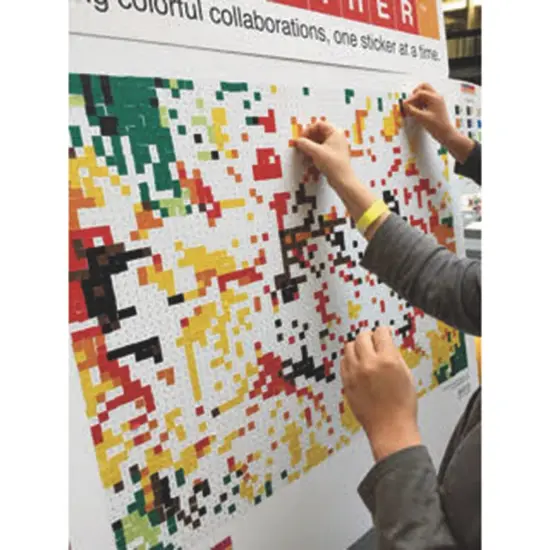 Stick Together Sunflower Sticker Mosaic, Perfect Collaborative Group Project, For Kids, Adults, Sticker by Number, Includes Poster, Stickers, Color Key, and Instructions. Project is 40&rdquo; x 36&rdquo; {4}