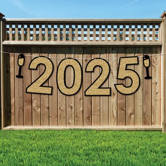 Big Dot of Happiness New Year's Eve - Gold - 2025 New Years Eve Party Decorations - 2025 - Outdoor Letter Banner {1}
