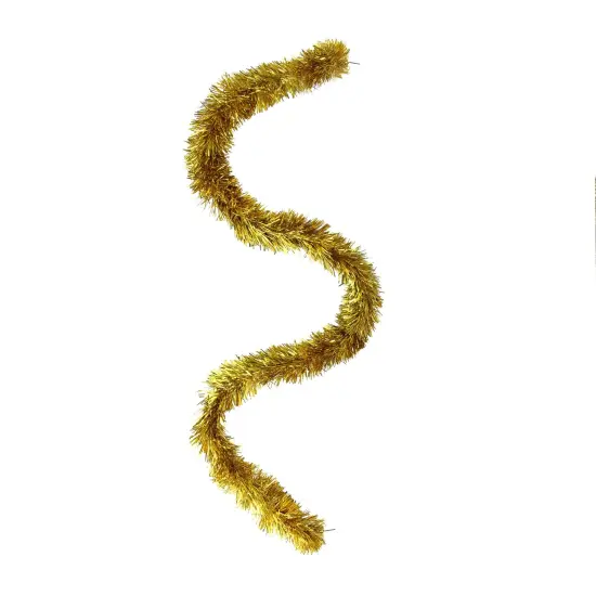 Northlight Traditional Christmas Tinsel Garland - 12' x 2.5" - Deep Gold - Unlit {4}