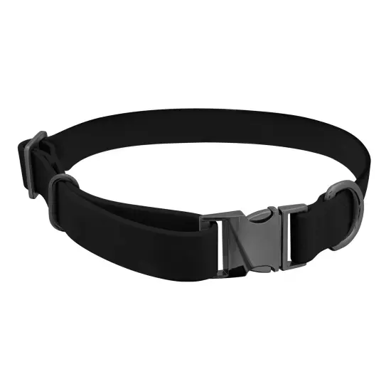 MiMu Medium Silicone Dog Collar - Black 20in Stylish Dog Collar with Clasp Buckle {1}