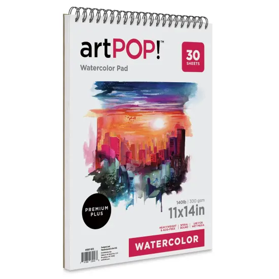 artPOP! Watercolor Pad, 11" x 14", 30 Sheets, Spiral Bound, Acid-Free Paper, 140lb (300gsm), Perfect for Most Wet & Dry Media, Ideal for Beginners, Students, Artists {2}