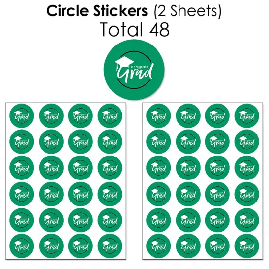 Big Dot of Happiness 2025 Green Graduation Party Candy Favor Sticker Kit - 304 Pieces {7}