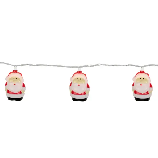Northlight Santa Claus Christmas Light Set - Clear - 6' Green Wire - 10ct White {7}