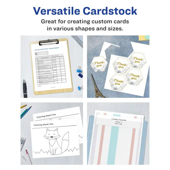 Avery Printable Matte White Cards, 8.5" x 11" Rectangle {2}