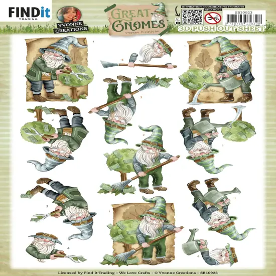 Find It Trading Yvonne Creations Punchout Sheet-Garden Gnomes {1}