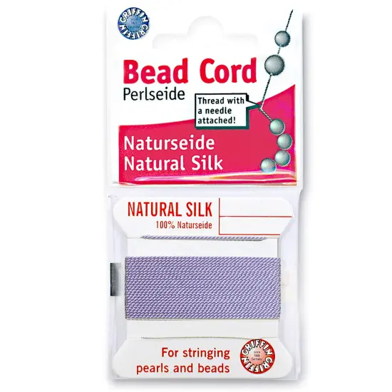 Size 16 Griffin Bead Cord 100% Natural Silk Lilac {1}