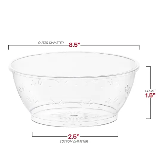 Clear Floral Round Disposable Plastic Dessert Bowls - 6 oz. (240 Bowls) {3}