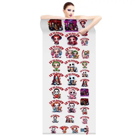 Halloween Little Slashers - DTF Transfer 22x60 Direct-to-Film Gang Sheets Iron On Transfers - 14 Youth Prints Size And 17 Infant Prints {2}