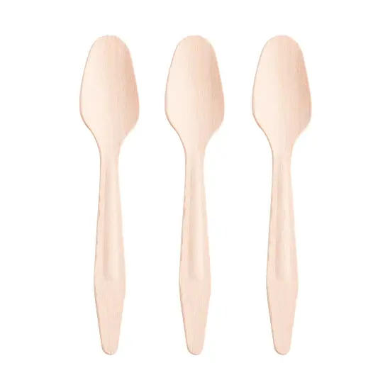 Natural Birch Eco Friendly Disposable Dinner Spoons (600 Spoons) {2}