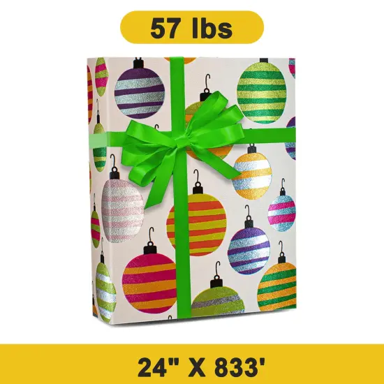 Merry Ornament Gift Wrap Roll 24" x 833' 1 Roll {1}