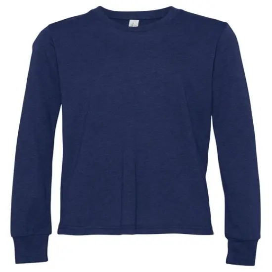 Bella + Canvas&reg; Youth Triblend Long-Sleeve T-Shirt NAVY TRIBLEND {1}