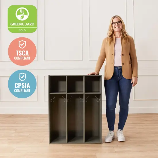 Streamline 3-Section Toddler Coat Locker Grey Wash {5}