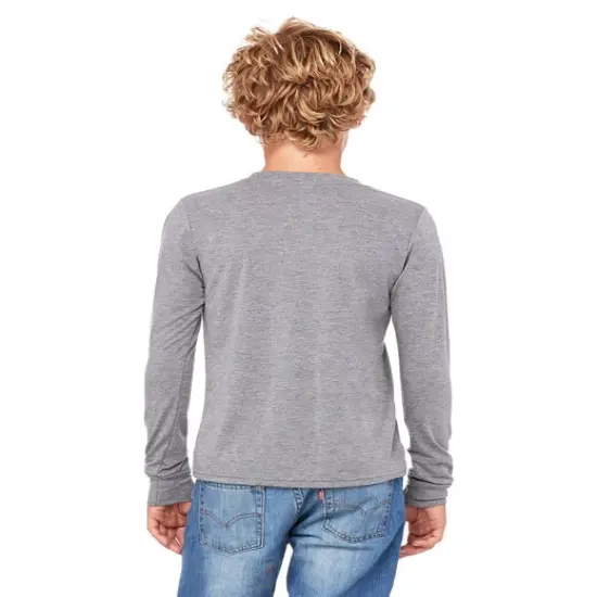 Bella + Canvas&reg; Youth Triblend Long-Sleeve T-Shirt GREY TRIBLEND {7}