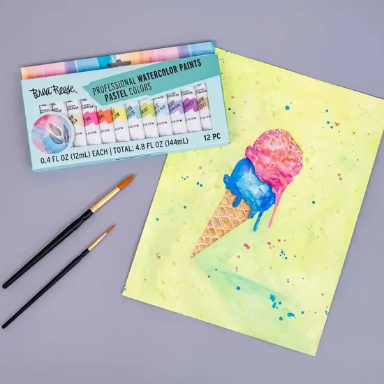 Brea Reese: Professional Watercolor Paint Set - Pastels - 12 Tubes - Soft Muted Hues, Matte Finish, Acid-Free & Non-Toxic, Adult Art Supplies {7}