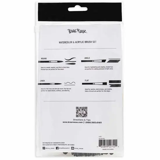 Brea Reese: Brush Set: Value Pack - 25pc - Premium Natural Boar Bristles, Storage Pouch, Perfect for Watercolor & Acrylic Paints, Adult Art Supplies {4}