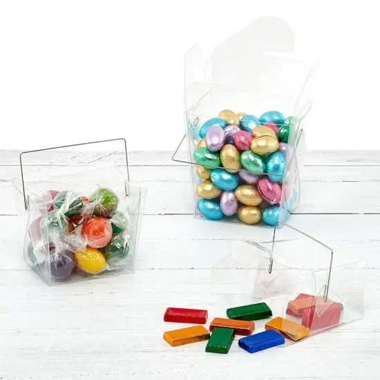 Clear Plastic Favor Box with Handle 3" x 2.1/4" x 3.1/2" {1}