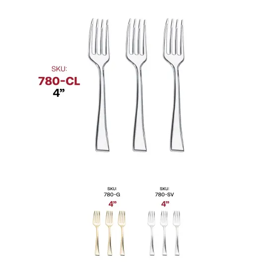 Clear Mini Plastic Disposable Tasting Forks (960 Forks) {6}