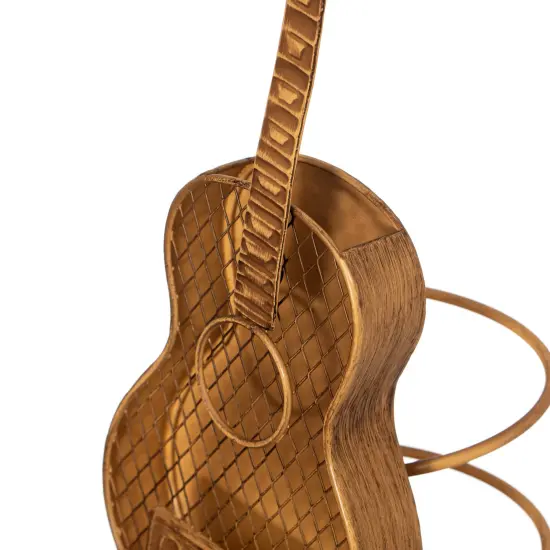 Vintiquewise Decorative Metal Guitar Shape Wine Bottle and Cork Holder &ndash; A Unique Home Decor Piece and Countertop Accessory for Kitchens, Bars, and Dining Rooms, Great Collection for Wine Lovers {5}