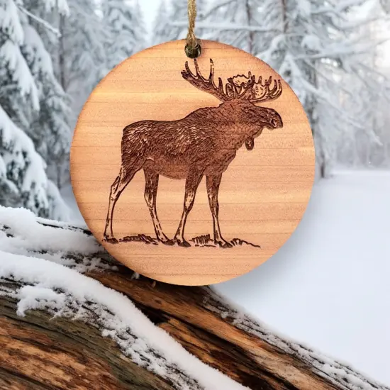 Moose - Cedar Ornament {4}